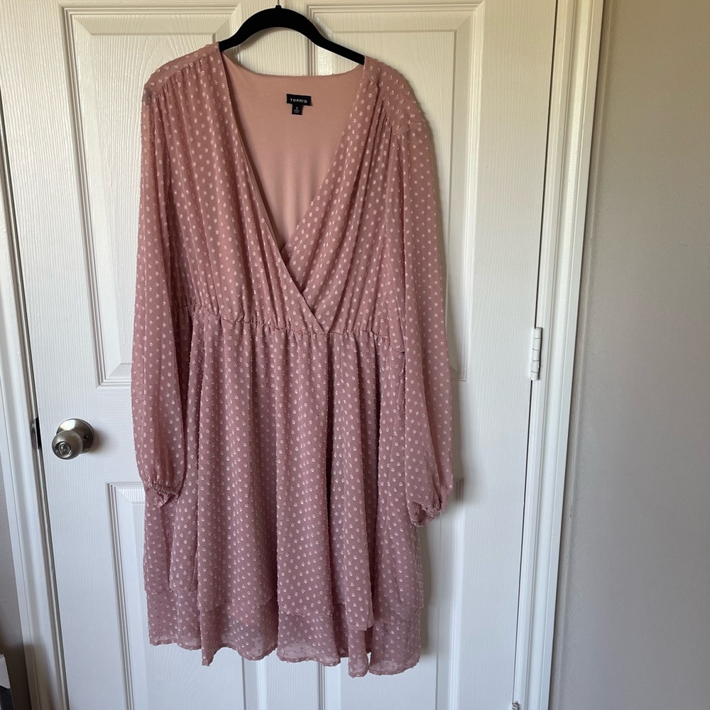 Torrid pink chiffon dress